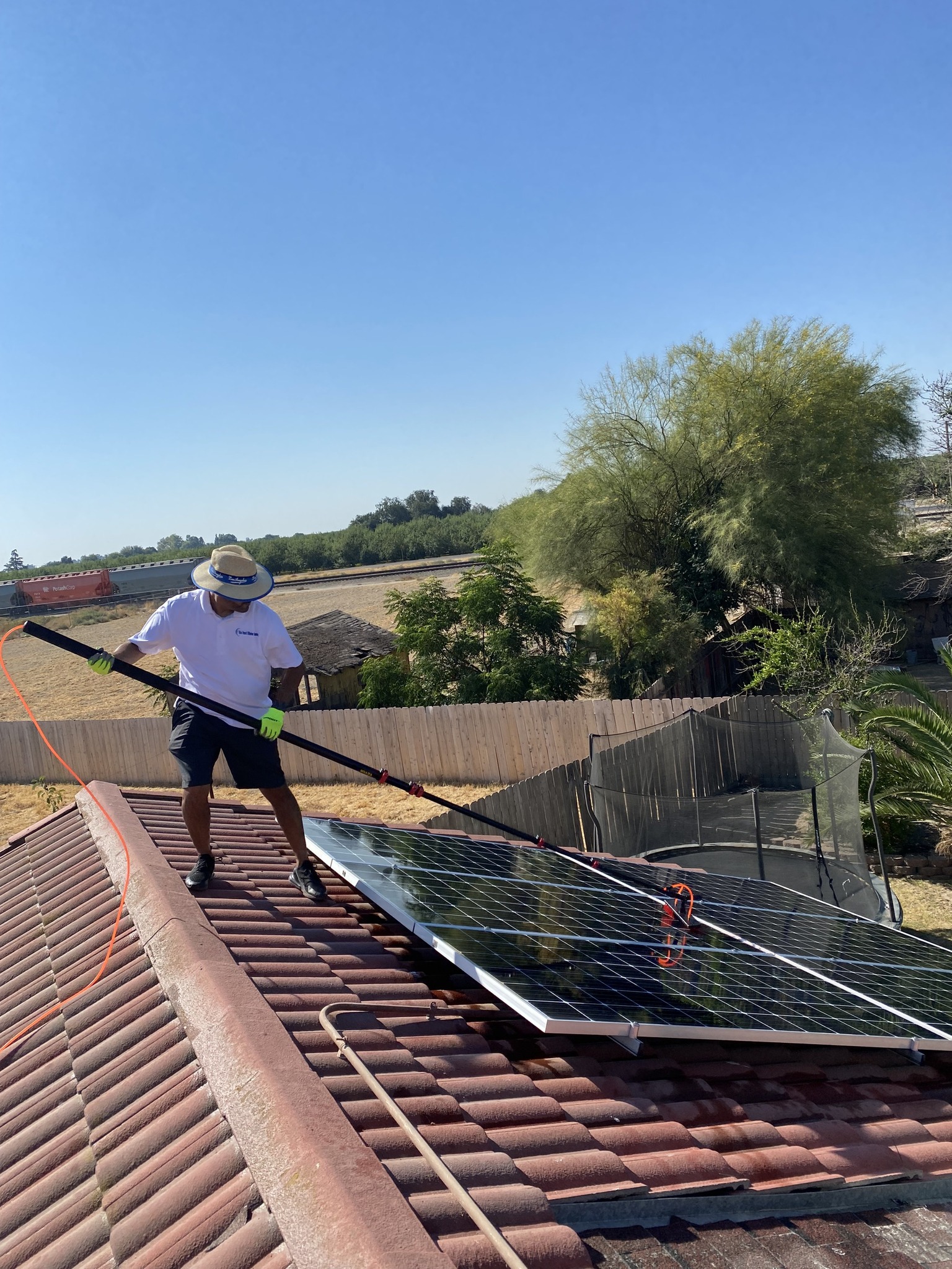 Solar panel array after professional cleaning